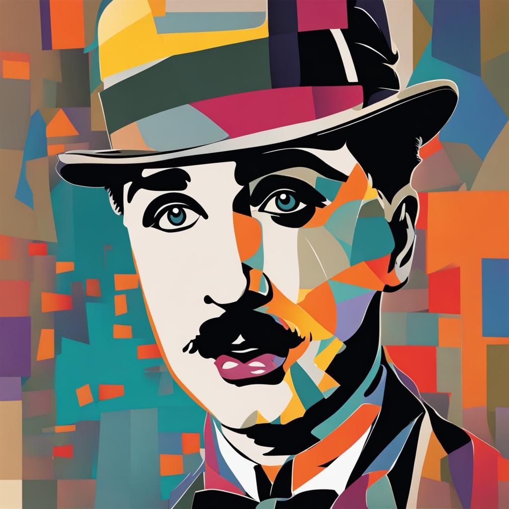 Abstract Art Portrait of Charlie Chaplin