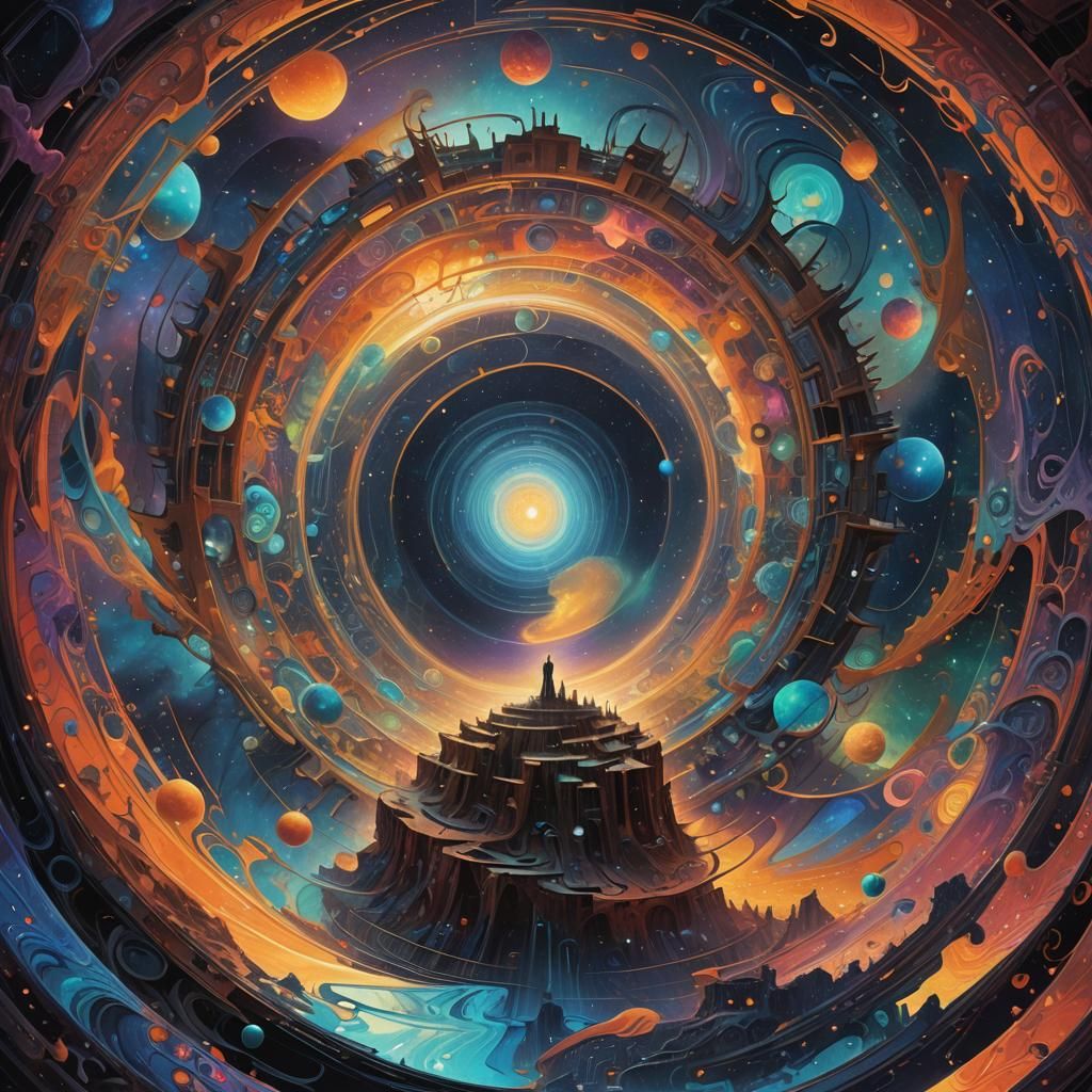 Ethereal Quantum Toroidal Field in Visionary Art Style