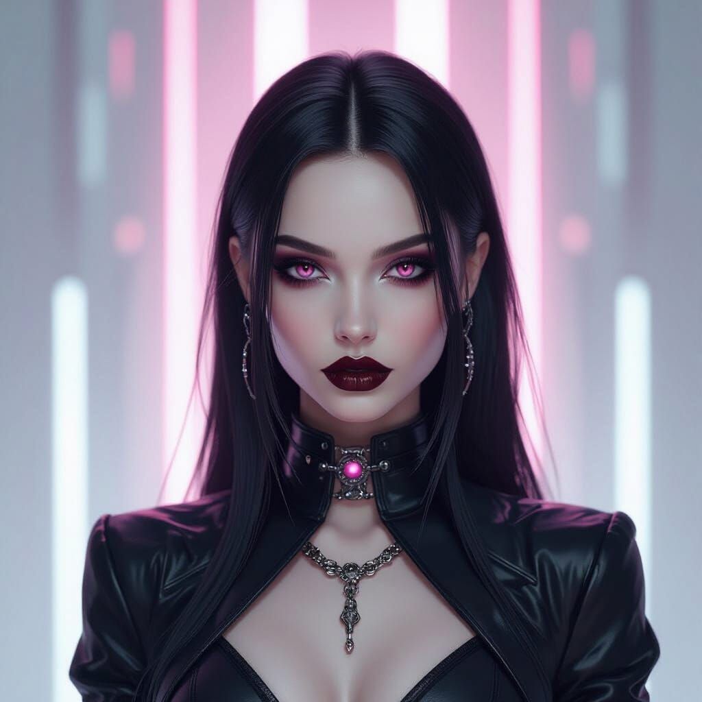 Futuristic Goth Beauty in Cyberpunk Style
