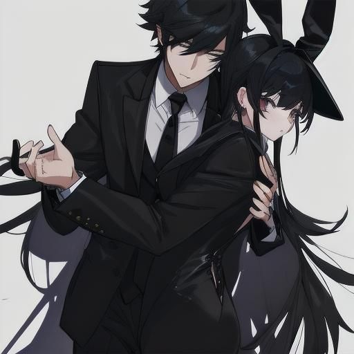 Person in Black Bunny Suit