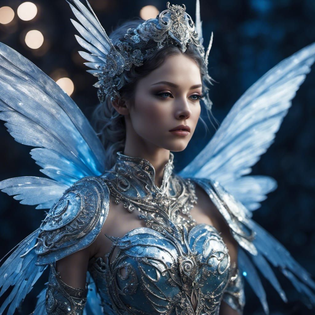 Glitter Fairy Warrior in Celestial Graffiti Art