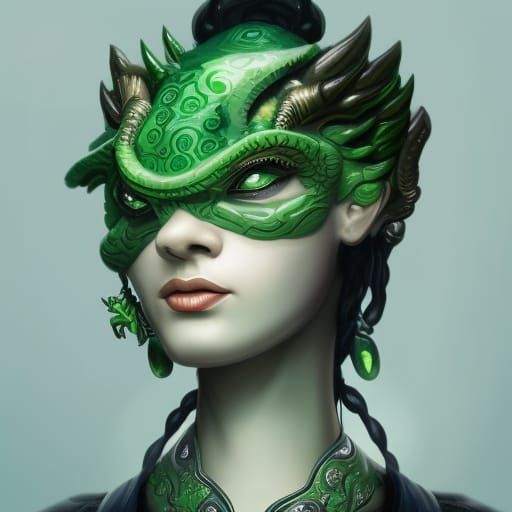 Jade Serpent in Dramatic Lighting