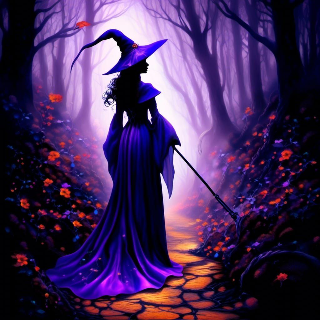 Enchanted Forest Fairy Godmother in Monochromatic Purple