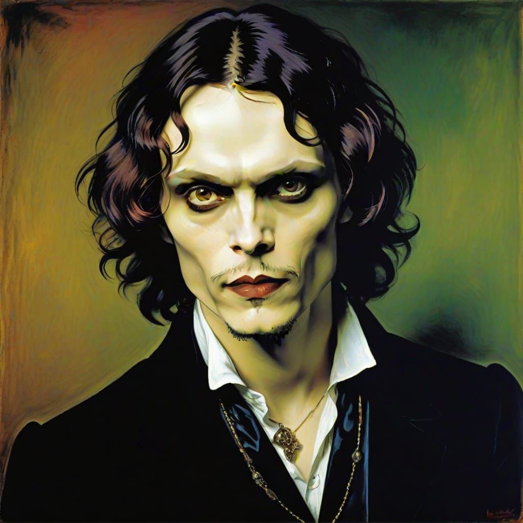 Ville Valo as a Vampire in Pop Art Style