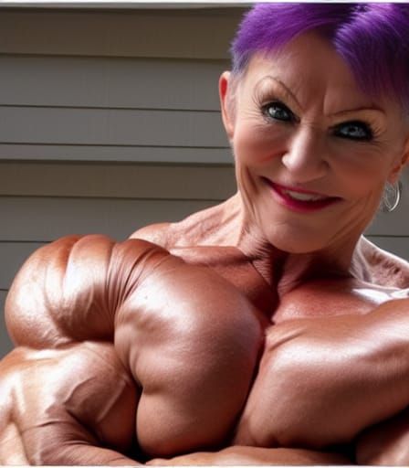 Muscular Bodybuilder Grandma with Ripped Physique