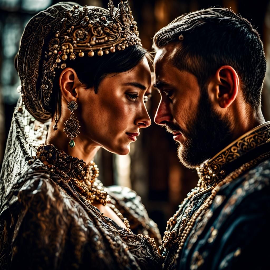 Romantic Couple Portrait with Hyperrealistic Details