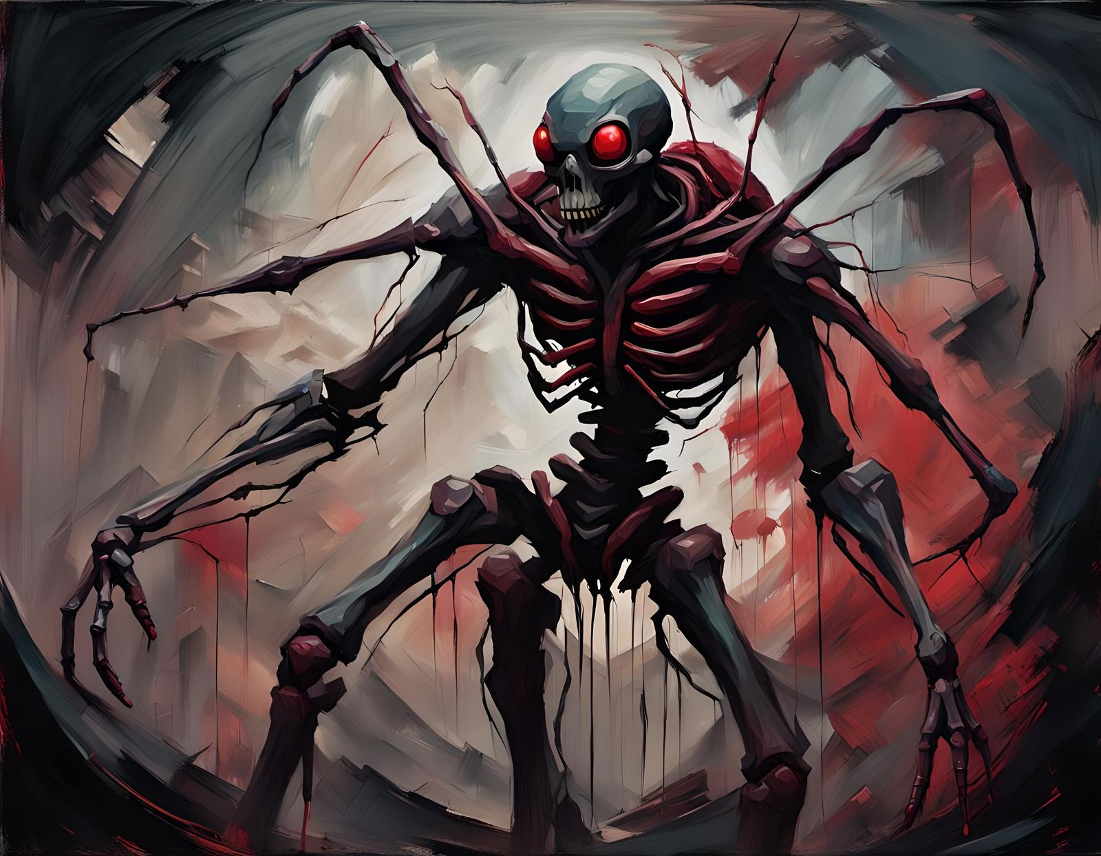 Creepy Insectoid Limbs in Black and Red Acrylic