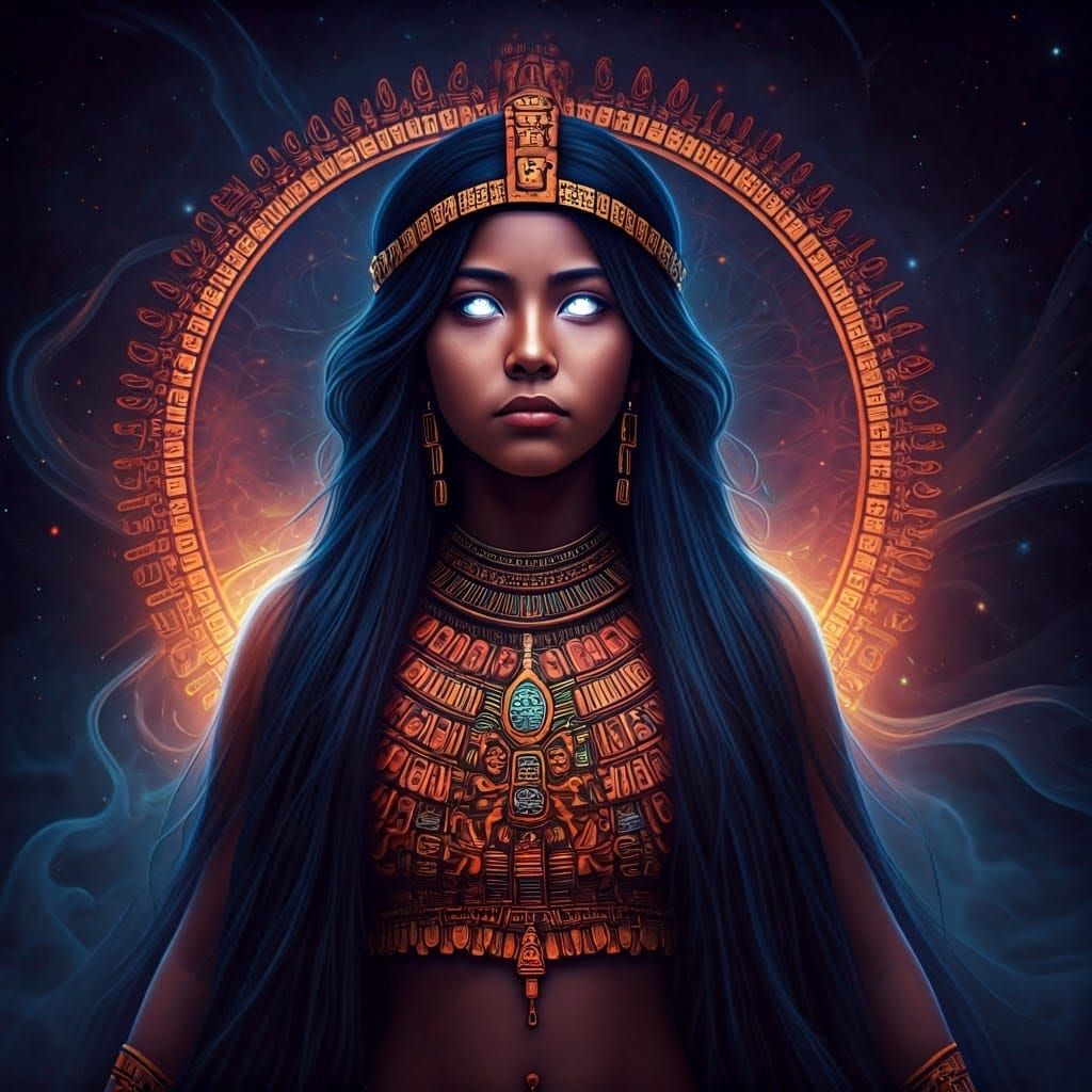 latin teenage girl ancient aztec sorceress II