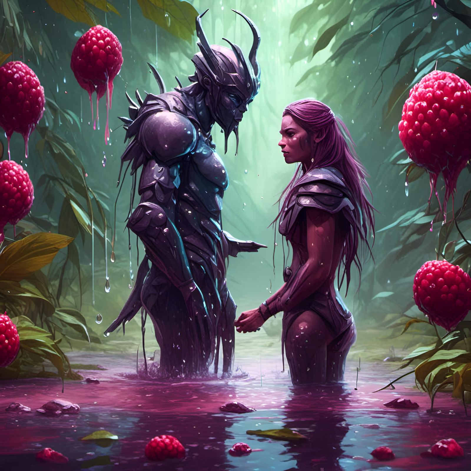 <lora:My2:1.0>Raspberry & Bodybuilding Species Meet -Up.