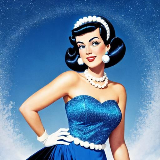 Synthwave Betty Rubble Portrait in Neon