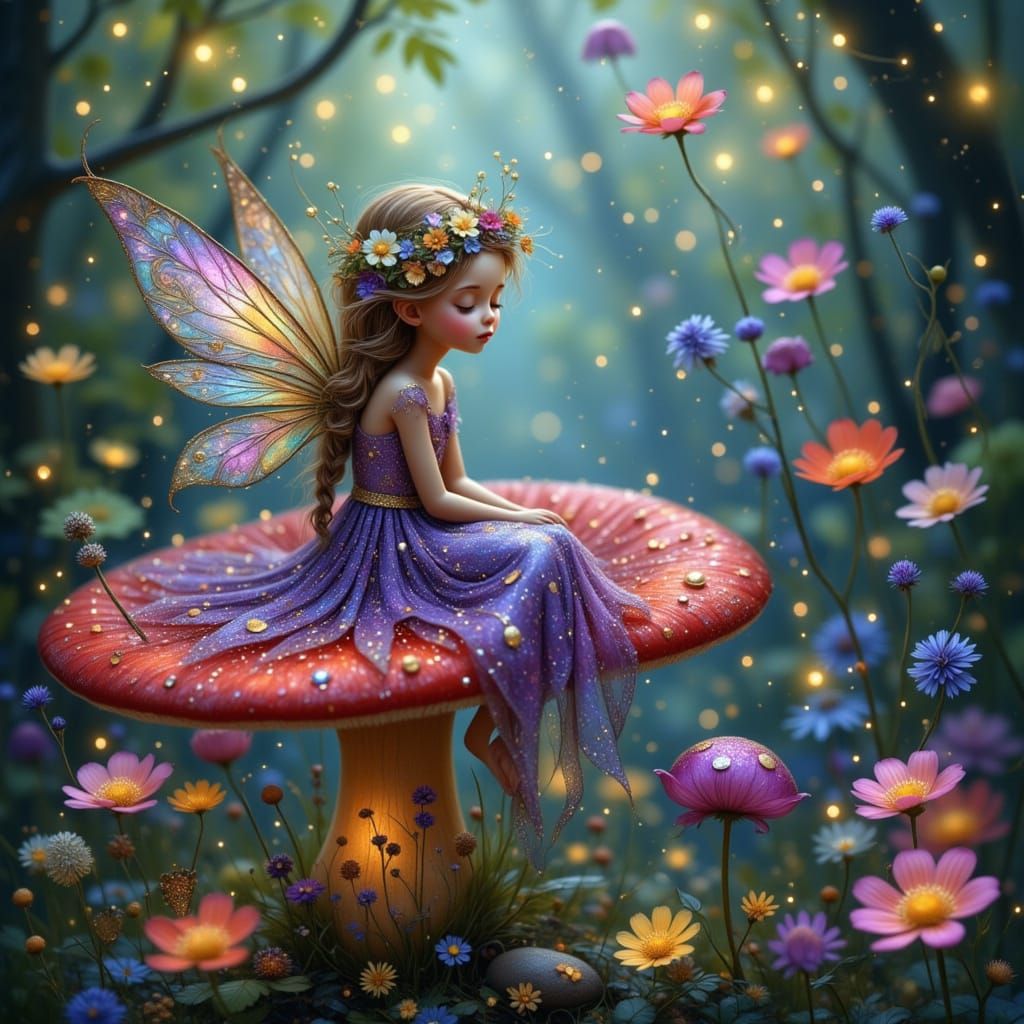 Enchanted Fairy Village in Whimsical Fantasy Landscapes