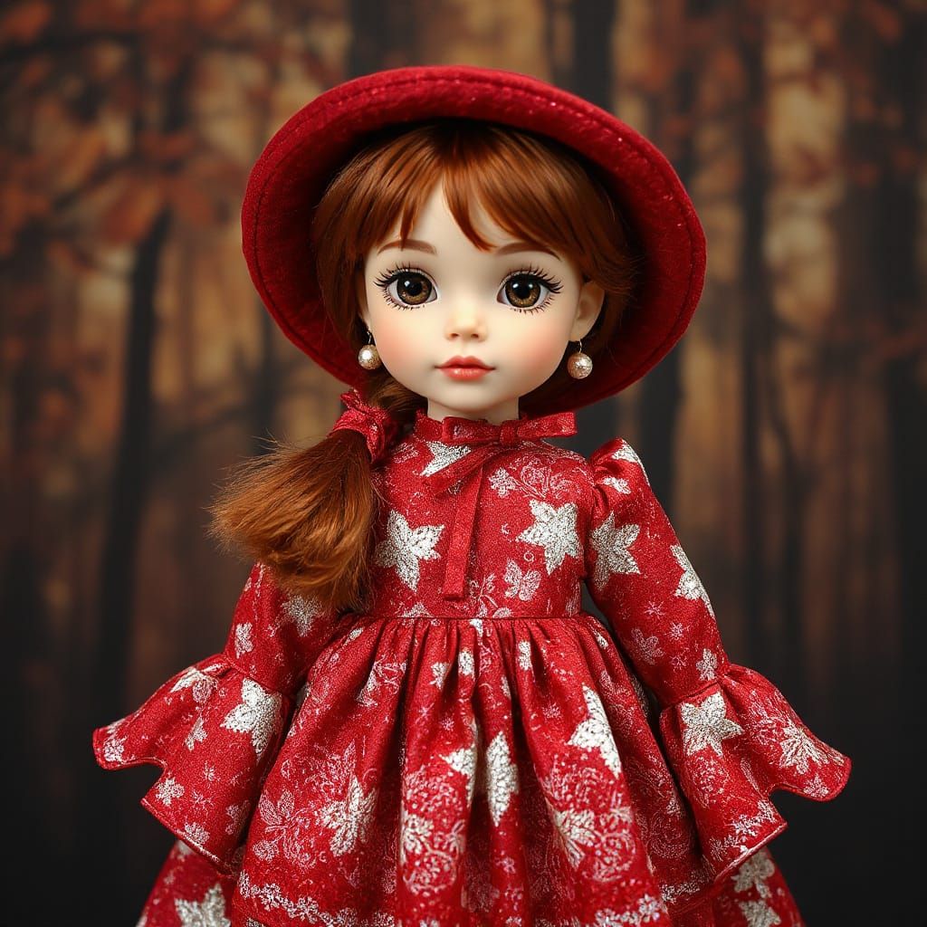Autumn Scarlet Doll with Silver Highlights