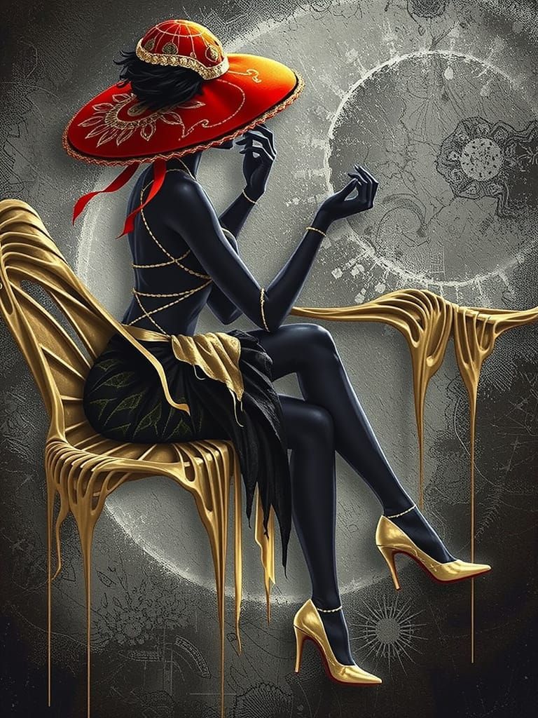 Ethereal Being in Abstract Fractal Landscape