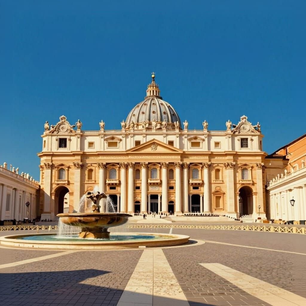 Vintage Vatican Travel Poster in 1950s Retro Style