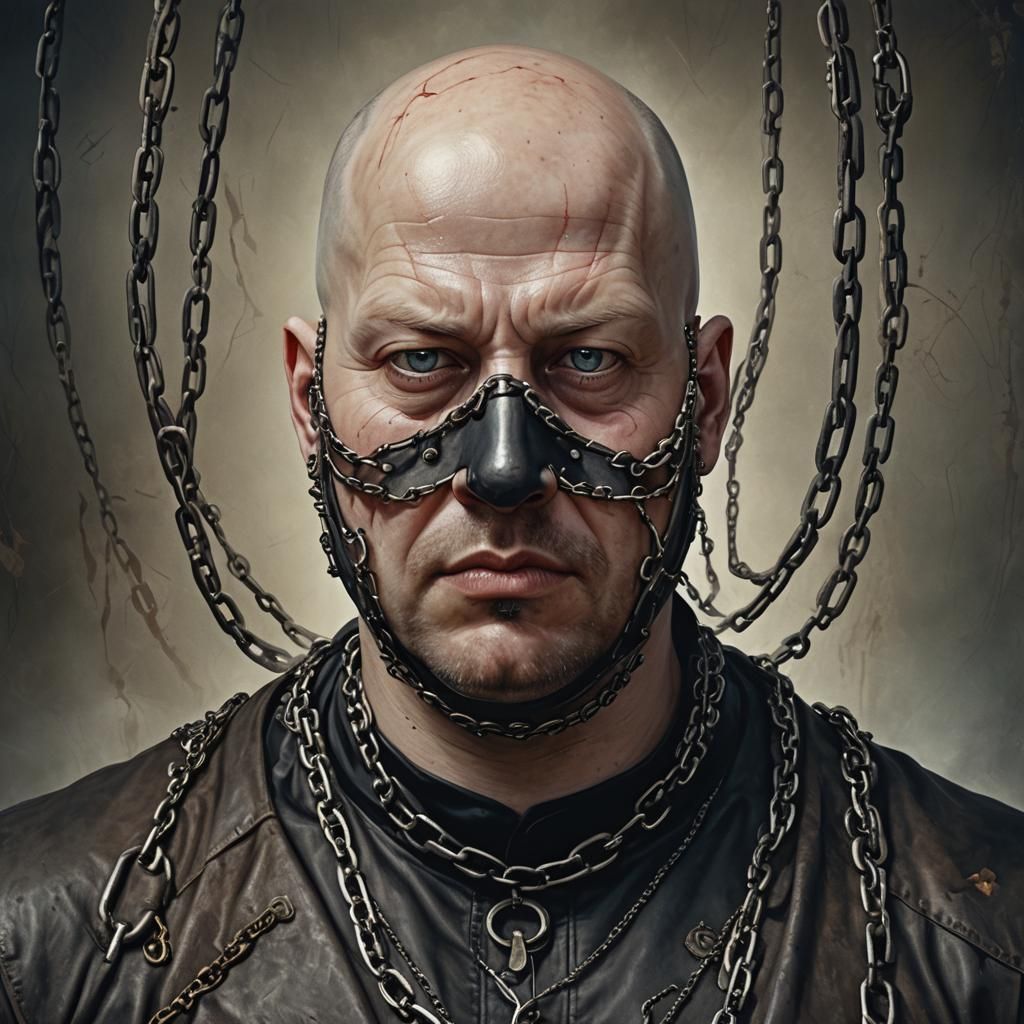 Masked Man: Detailed Digital Portrait in 8K