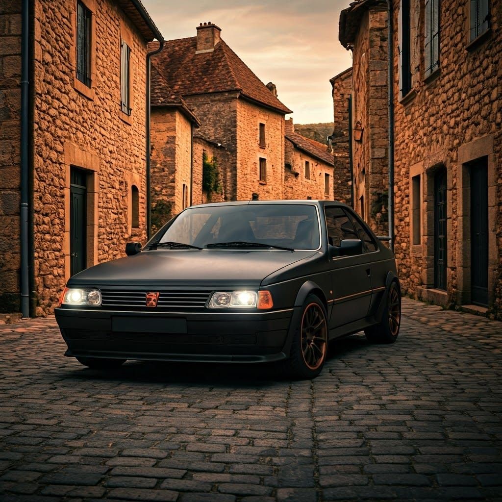 Dieselpunk Peugeot 405 Concept in French Village