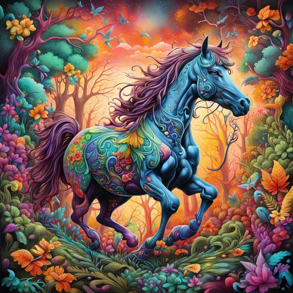 Centaur in Enchanted Forest: Graffiti Art Style