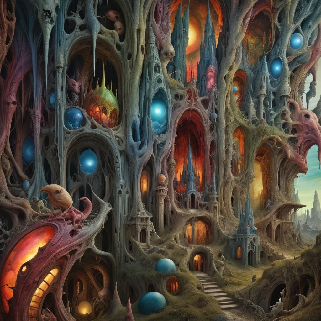 Visionary Land of Broken Dreams in Surreal Style