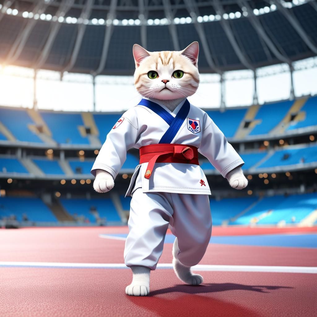 Taekwondo cat