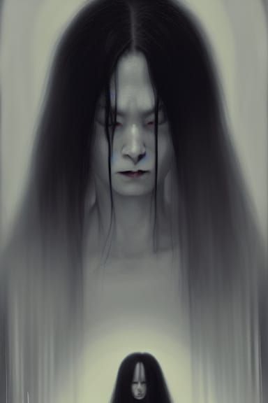 Ominous Portrait Inspired by Japanese Horror
