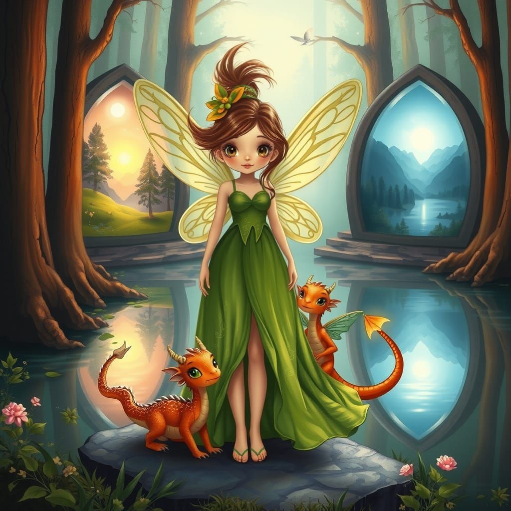 Fairy and Dragon at Redwood Forest Portals
