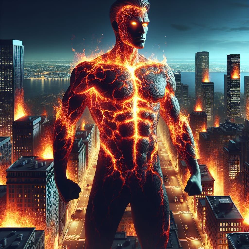 Lava Supervillain Erupts in Modern City