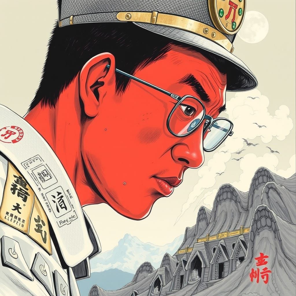 Korean German Surrealist Masterpiece in Mixed Media