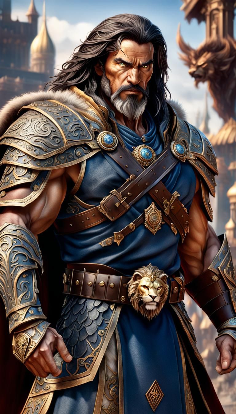 Intricately Detailed Warrior in Warcraft Style