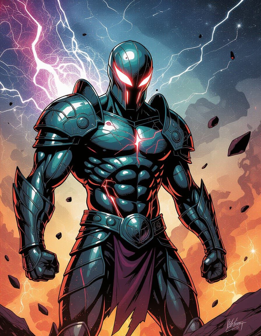 Alien Gladiator Comic Cover in Abstract Cosmic Style