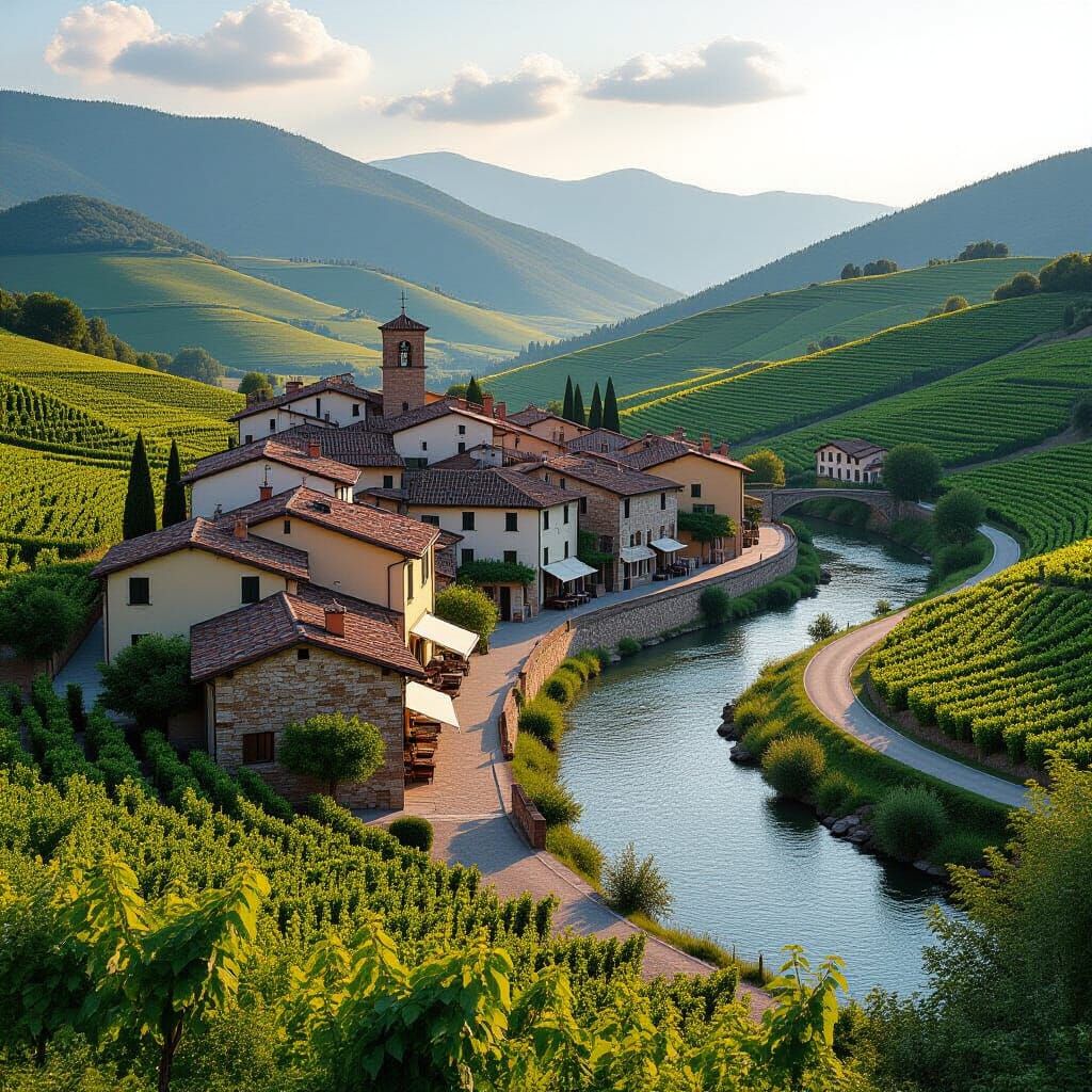 Picturesque Italian Village in Rolling Hills
