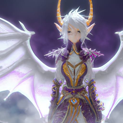 Dragon Cleric Waifu in Anime Style