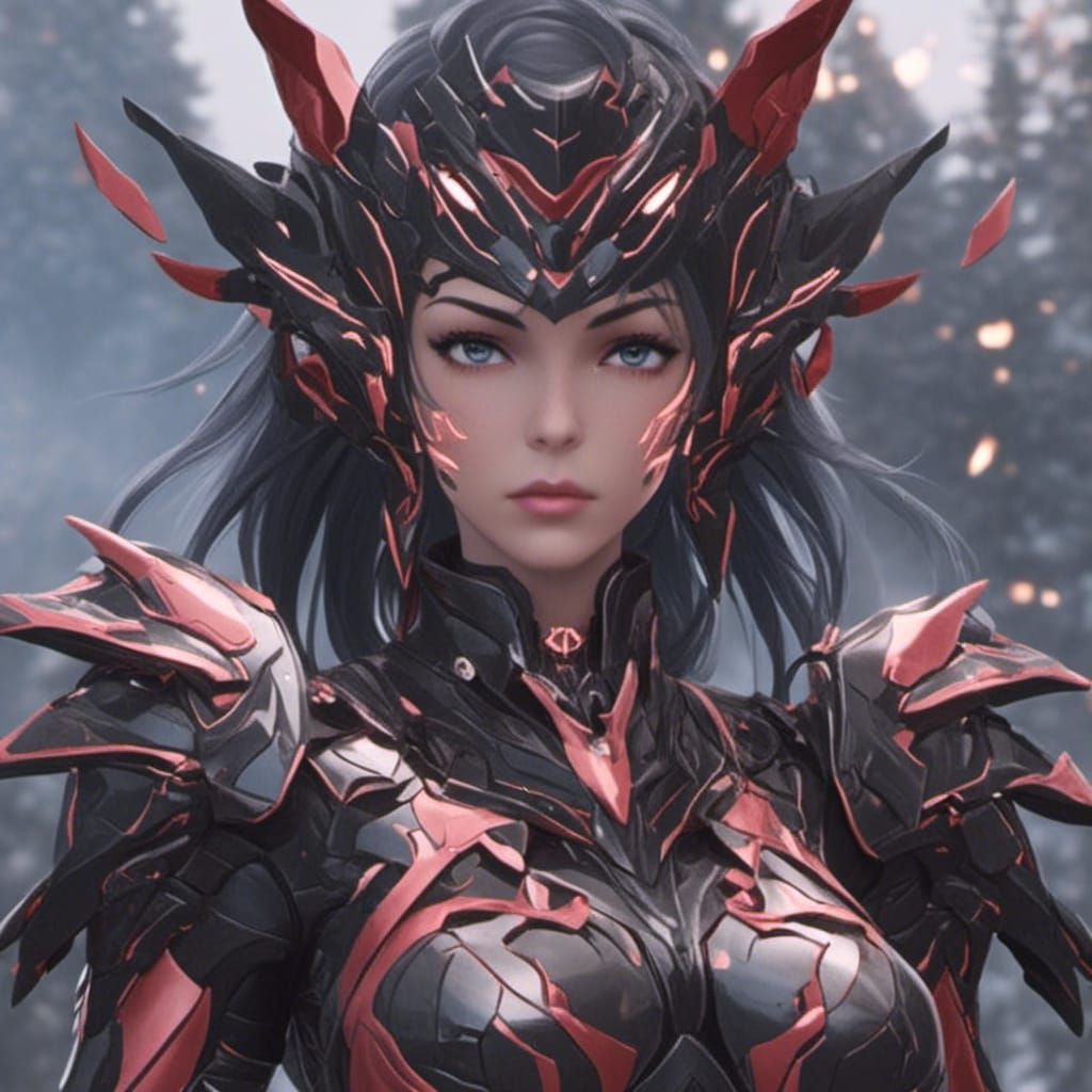 Drak Elf Warrior in Draconic Mech Armor