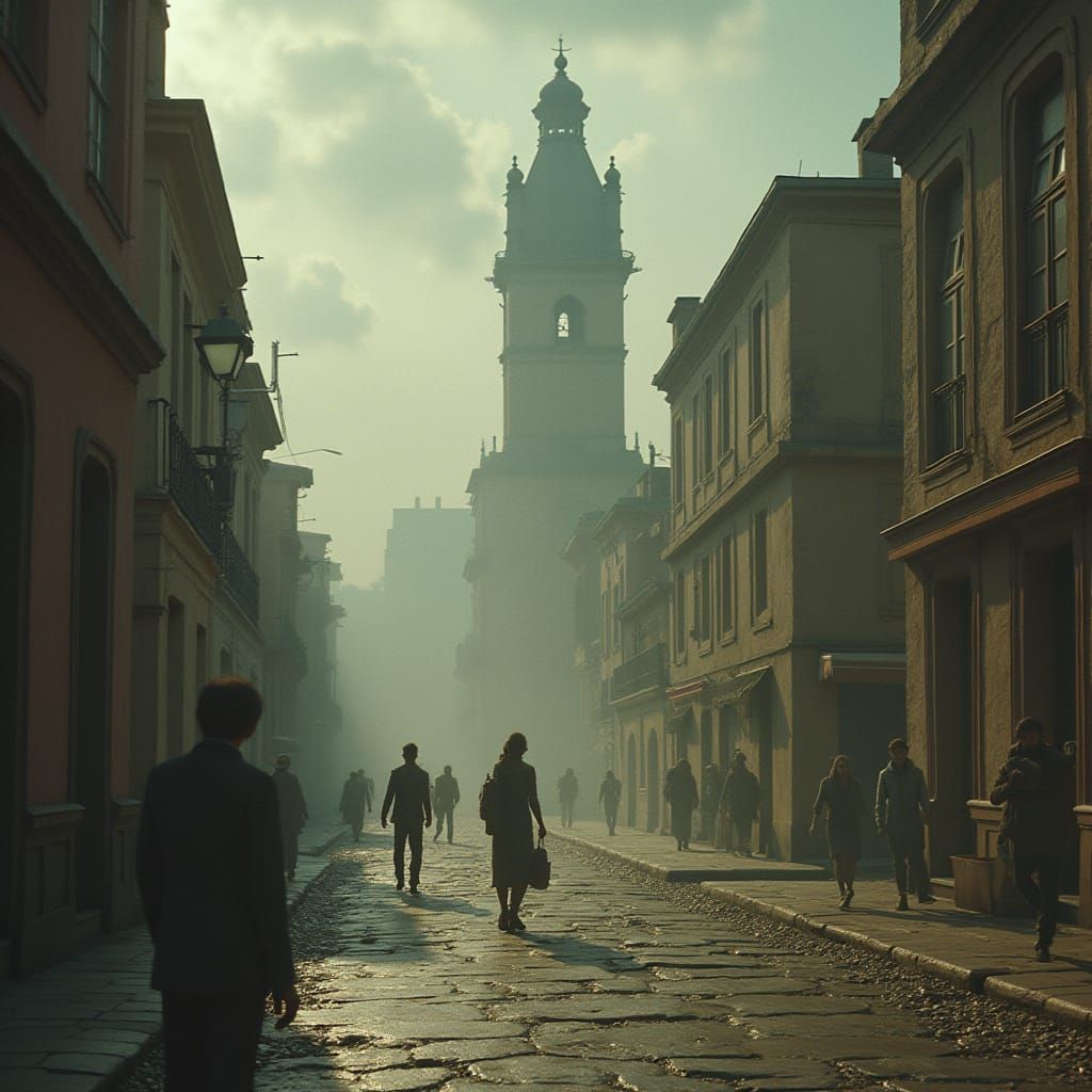 Surreal Rotating Buildings with Shaky Handheld Camera