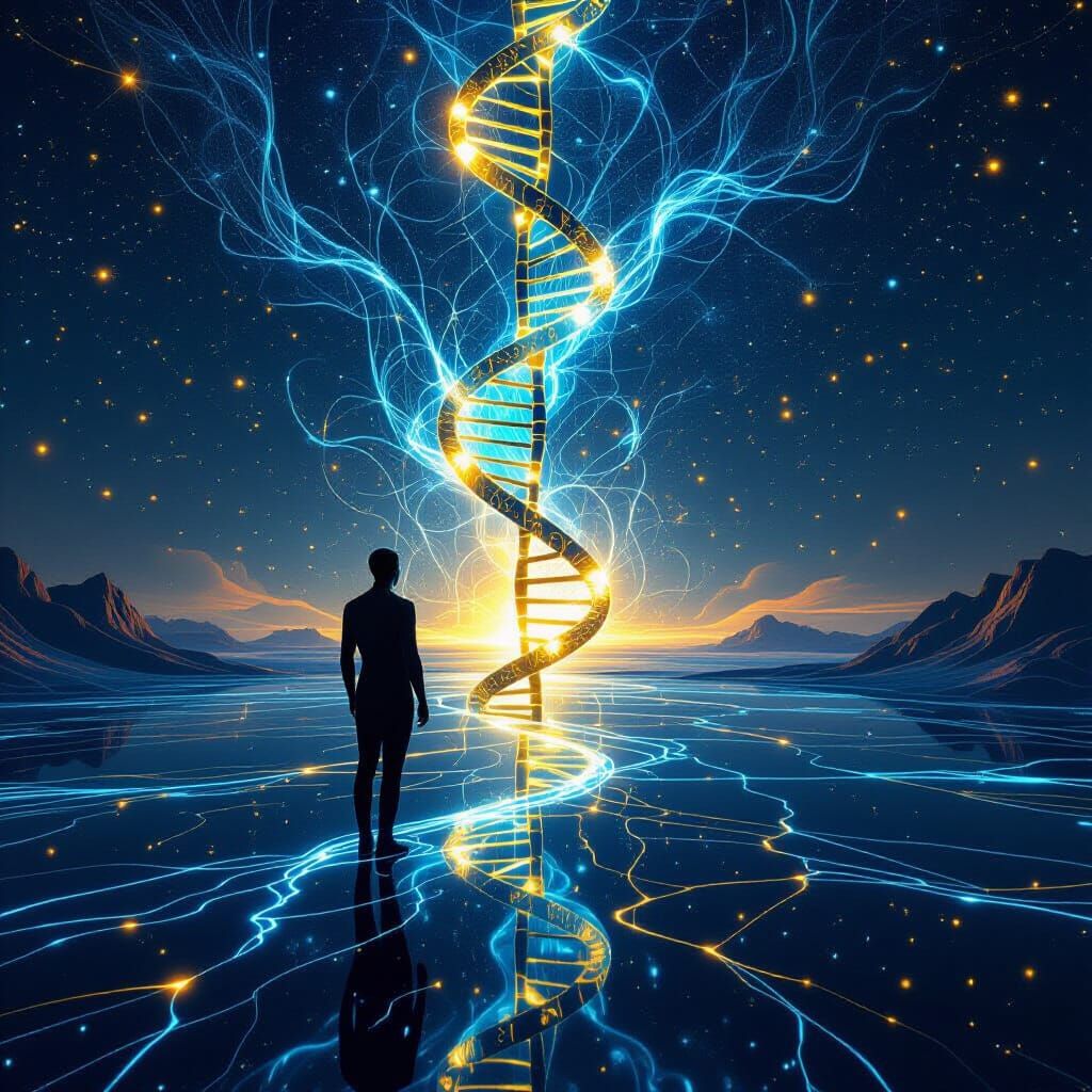 3D Digital Art: Human Consciousness & DNA Energy