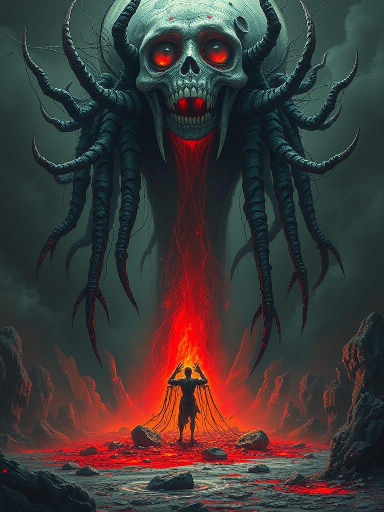 "Manuqin bloodless invoked." 
CryEngine Zdzisław Beksiński, Gerald Brom,Francisco Goya, baroque,Hell storm tonalism, und...