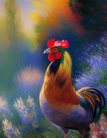 Painting of a rooster