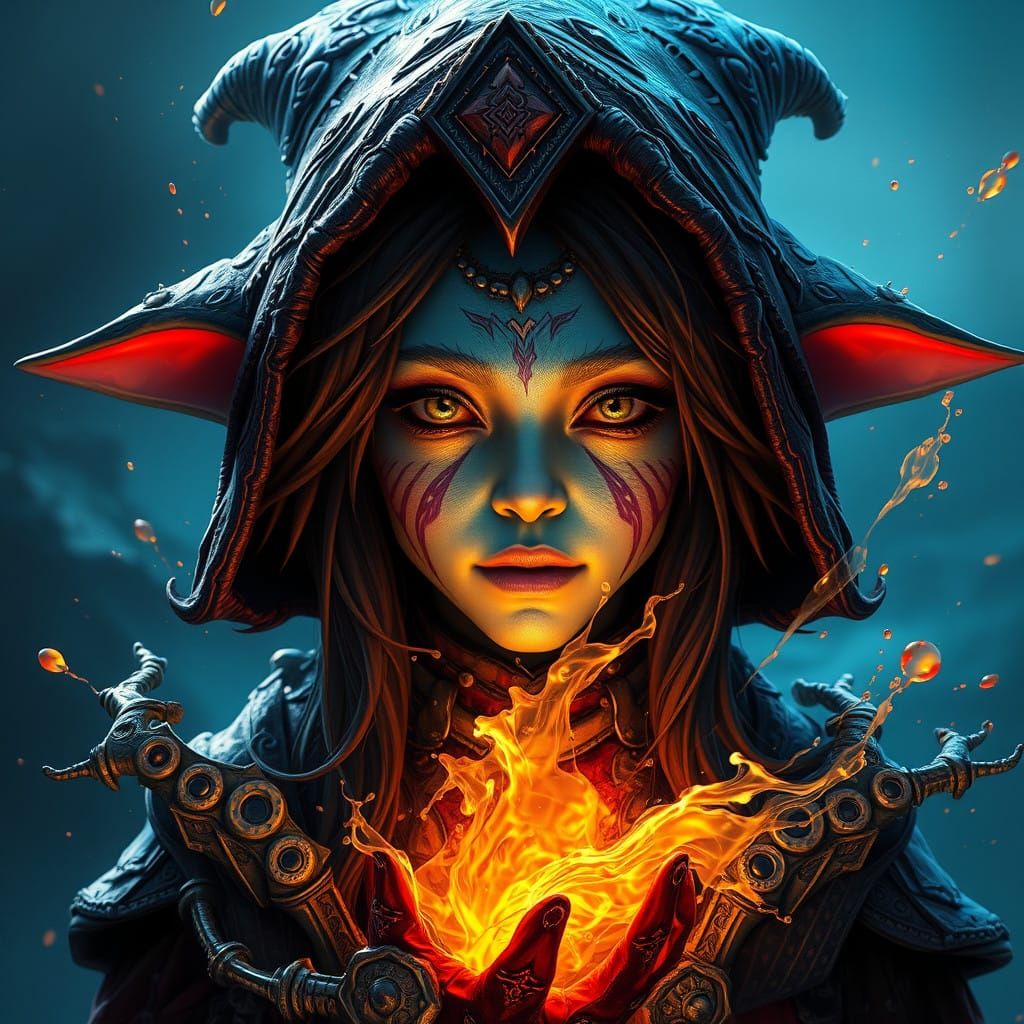 Whimsical Fantasy Scene in Deep Color