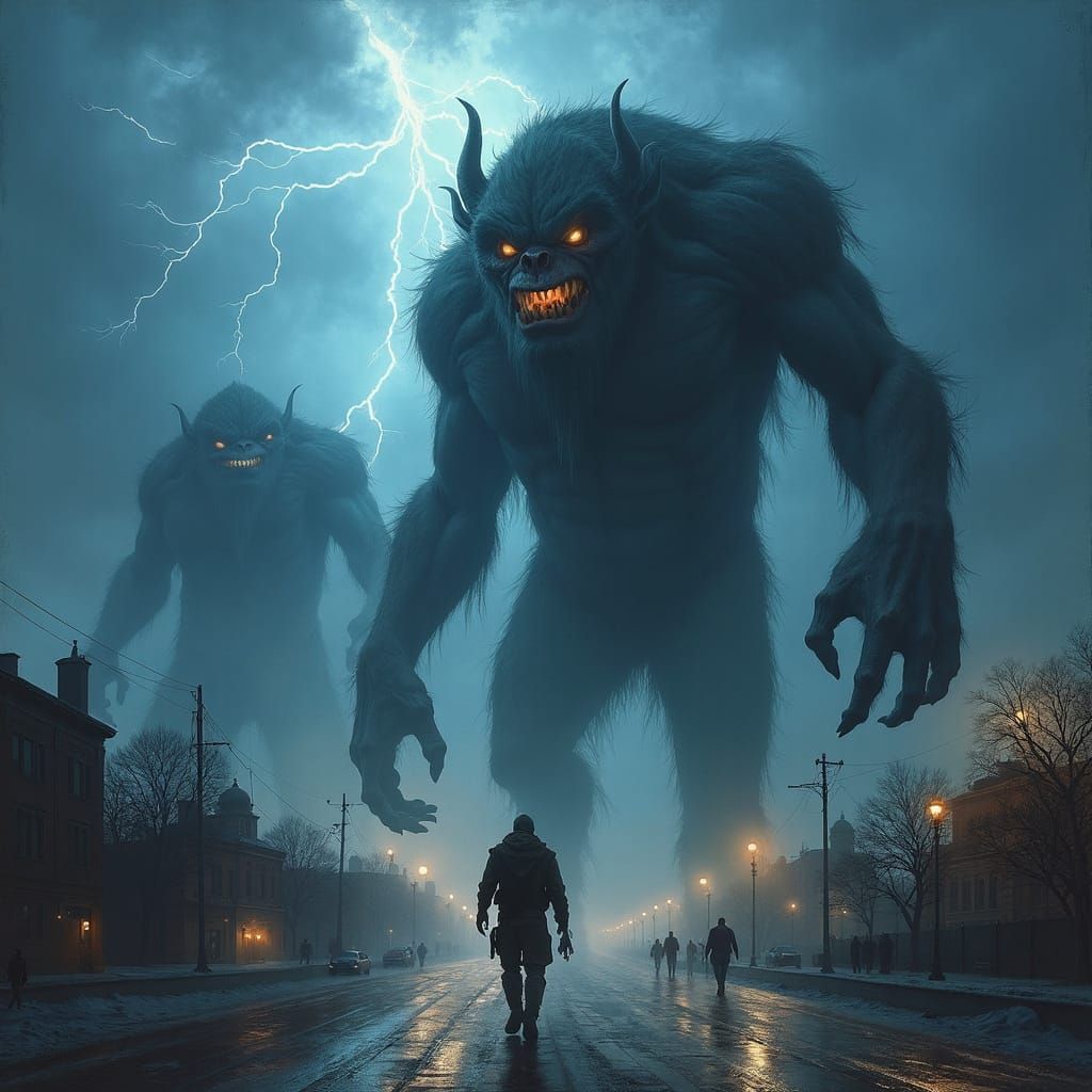 Gigantic Trolls Unleash Chaos on Milwaukee in a Dark, Stormy...