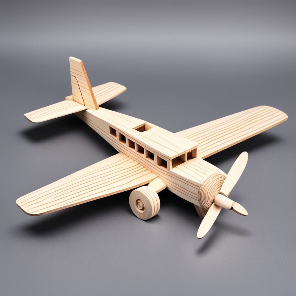 Balsa Wood Toy Airplane Construction Set