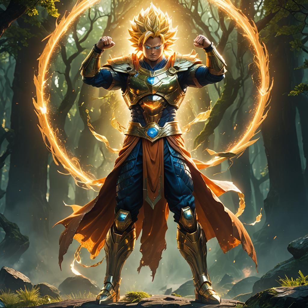 Super Saiyan Warrior with Glowing Aura