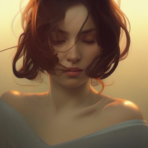 Intricate Portrait of a Girl in Art Nouveau Style