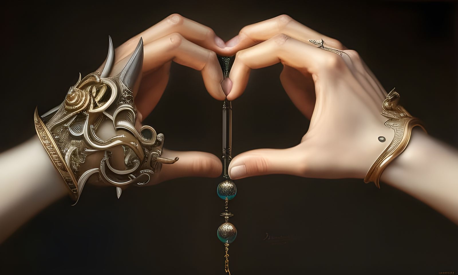 Detailed Symmetrical Hands in Hyperrealistic CGI Render