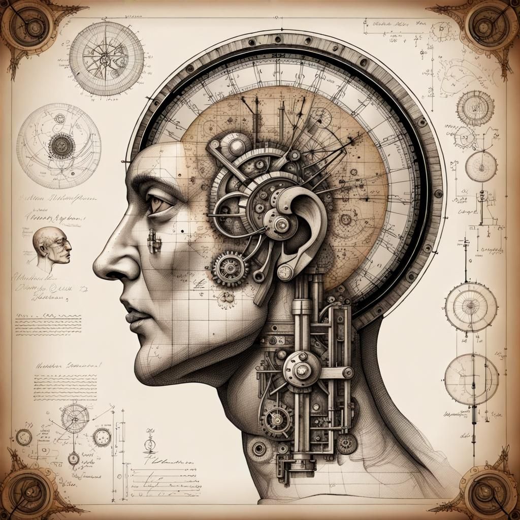 Human Head Anatomy Inspired by Voynich Manuscript