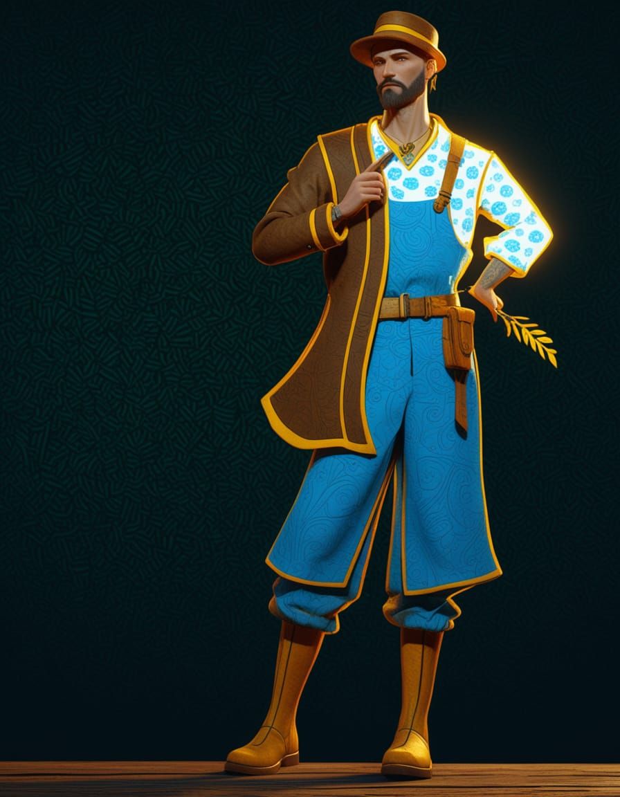 Rugged Artist Lost in Thought