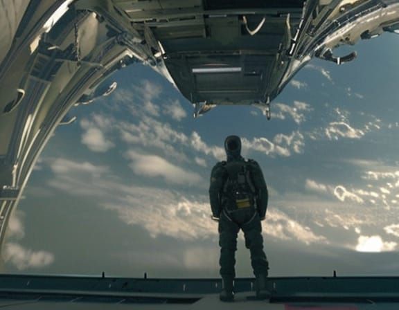 Spectacular Skydiver in Action Movie Style