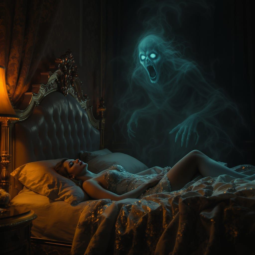 Terrifying Ghostly Apparition Screaming Over Fainted Woman