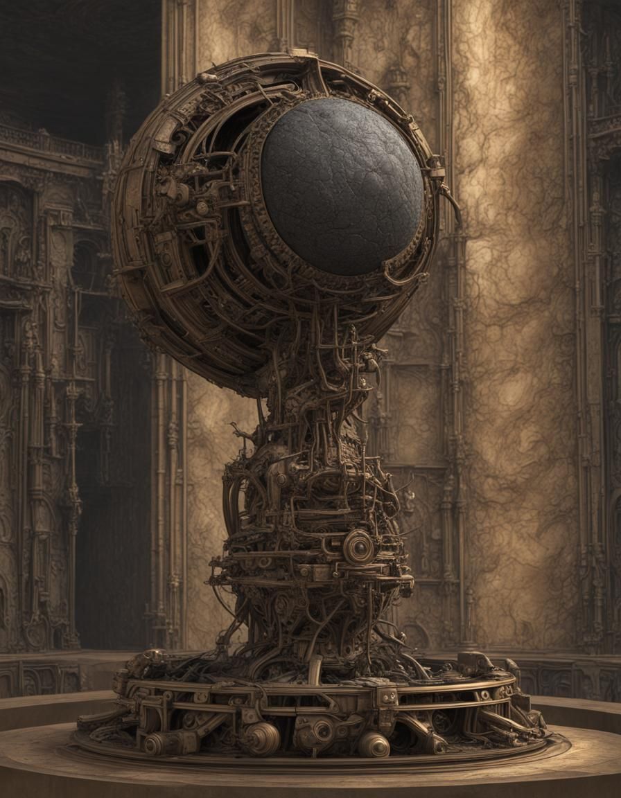 A vortex detonation device in a remote stellar manipulator. Photorealistic hyperdetailed Zdzisław Beksiński Cinema 4D H....