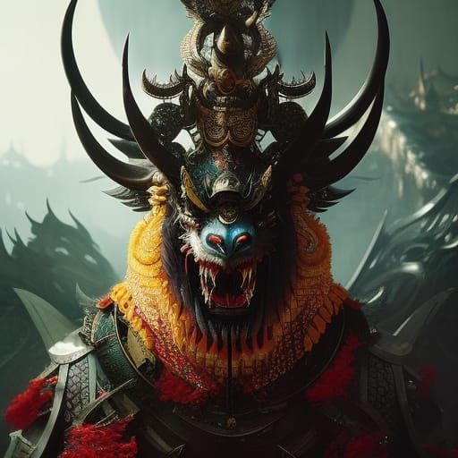 Powerful Demon Portrait in Chinese Mythology