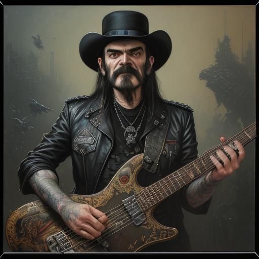 Mr. Bean Lemmy Hybrid: Oil Painting Portrait