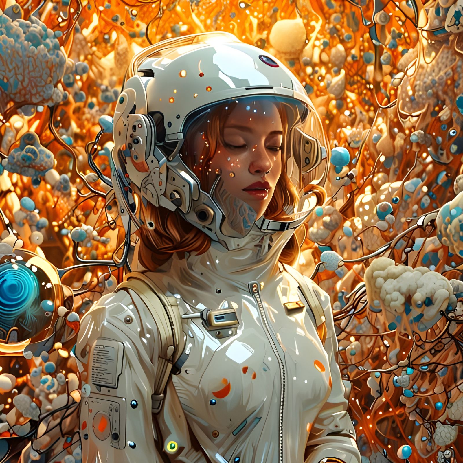 Girl Dancing in Art Museum: Photorealistic Render